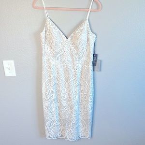White and Silver Lace Dress - NWT